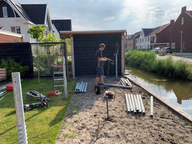 schroefpalen blokhut fundering