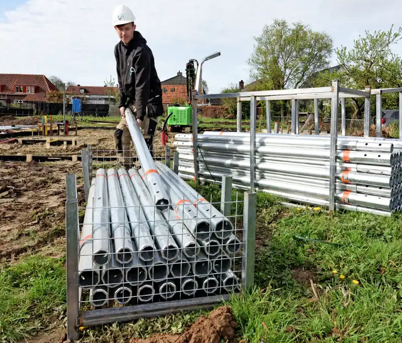 Grondschroeven schroeffundering in Arnhem voor Tiny House