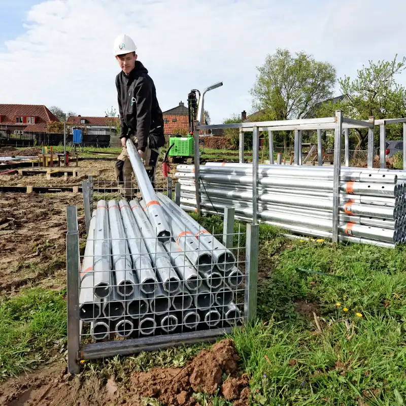 Grondschroeven schroeffundering in Arnhem voor Tiny House