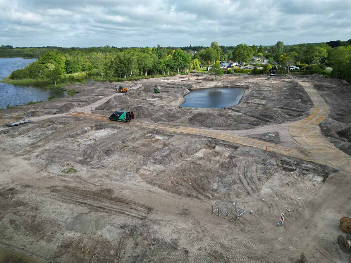 schroeffundering voor recreatiepark woningen