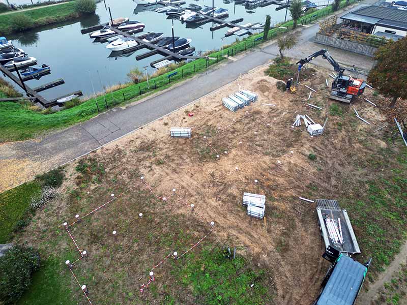 fundering voor recreatiewoning bij haven